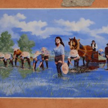 Mural in Orta San Giulio - Rice farming in the Po Valley